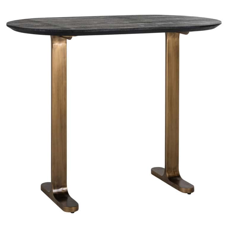 Revelin Table à dîner noir/gold 140, design moderne, pieds en bois.