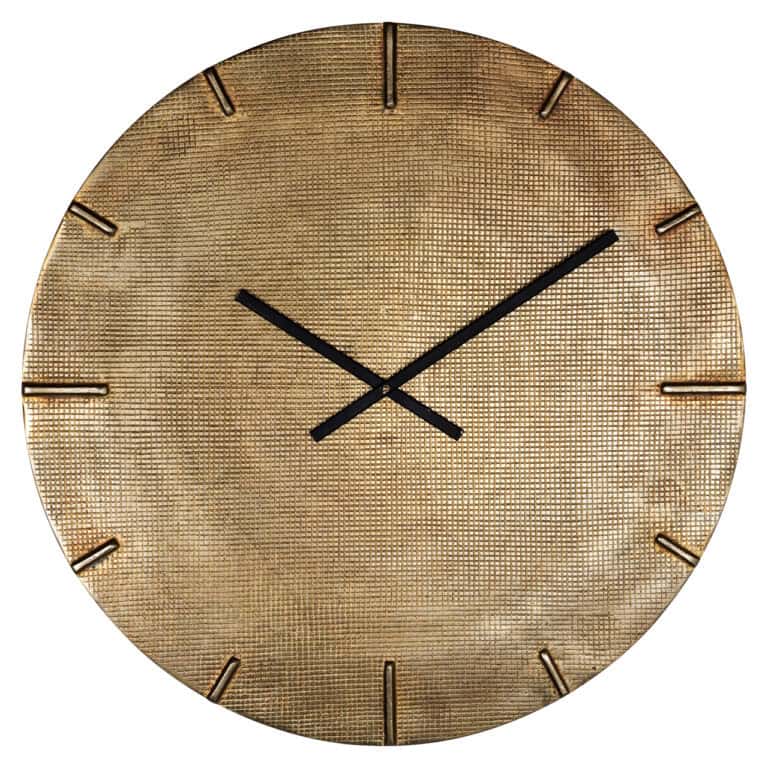 Gouden klok Zane met zwarte wijzers en minimalistisch design.