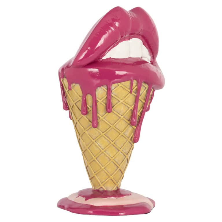 Decoratief Lips pink object met lippen en ijsje design.