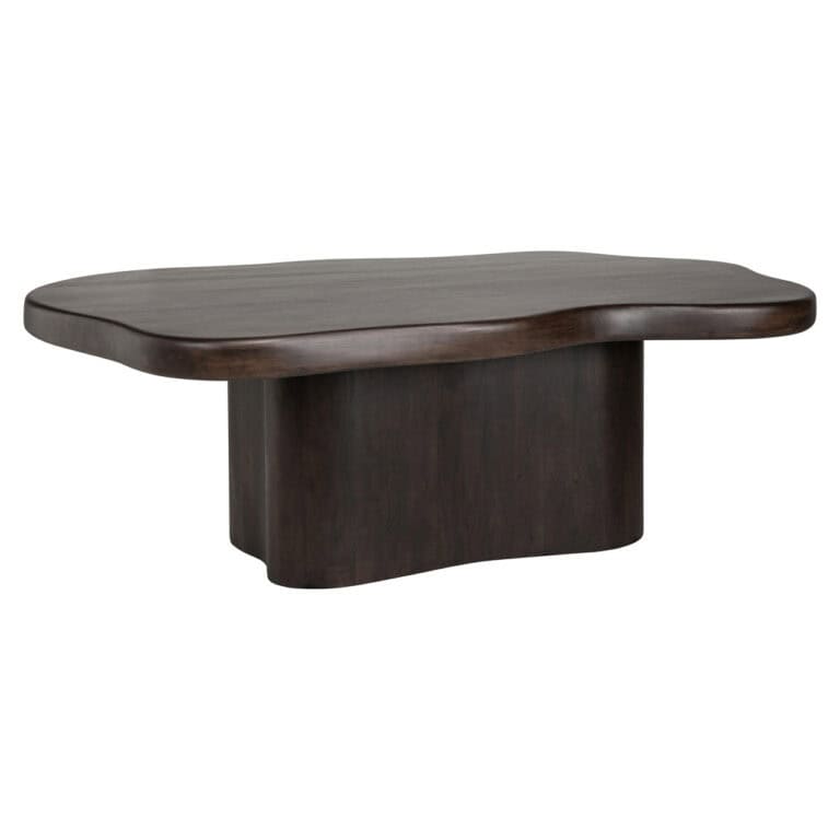 Sherman Dining Table in dark brown wood, modern design for the dining room.