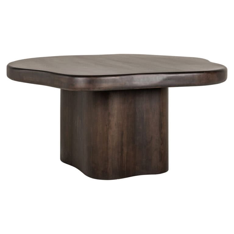 Table à dîner Sherman en bois brun foncé, design moderne, 150 cm de large.