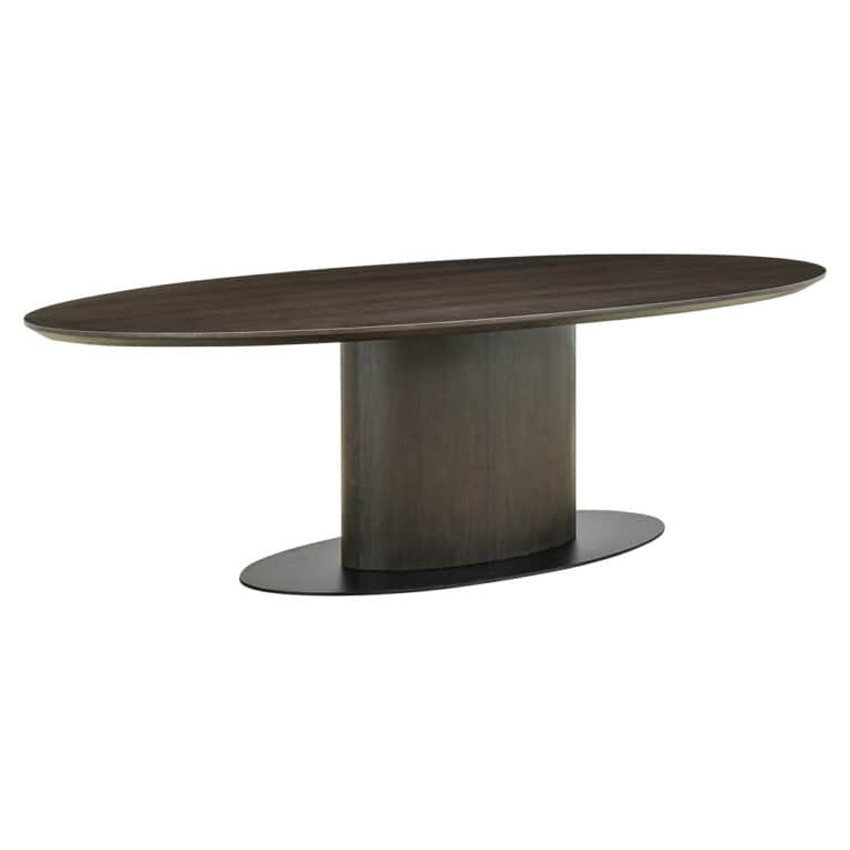 Eettafel Gordon in bruin hout met modern design.