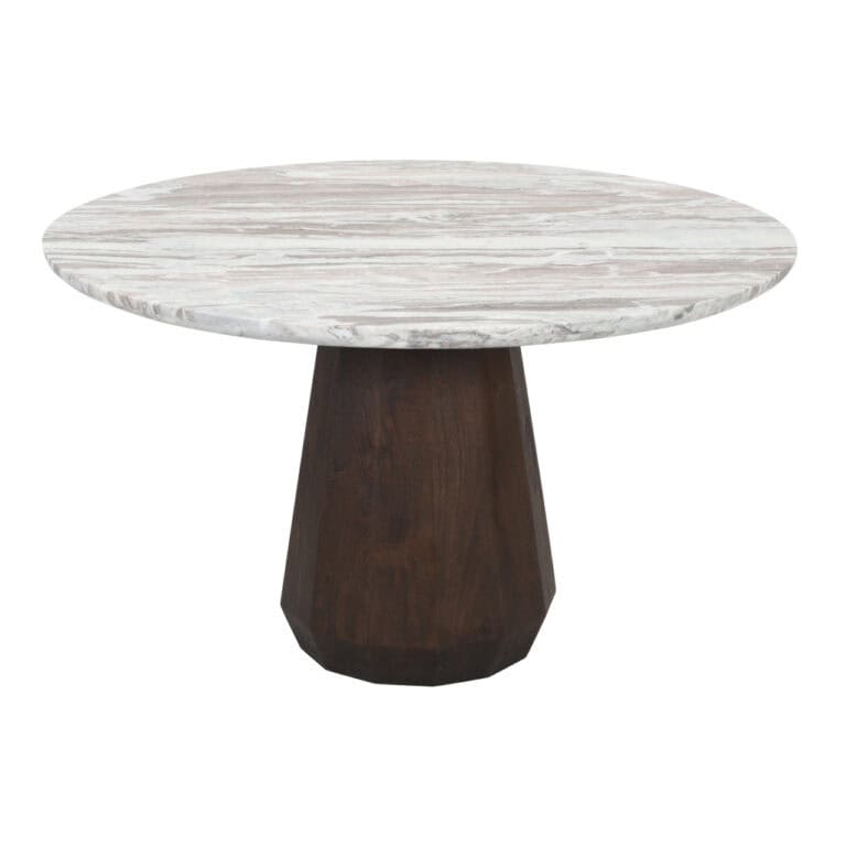 Table à dîner Oberoy « Blush » beige avec piètement en bois.
