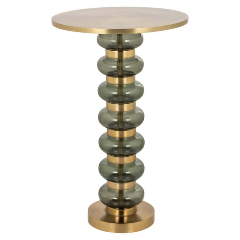 Table d'appoint moderne Bowiene, disponible en vert et en « gold », au design élégant.