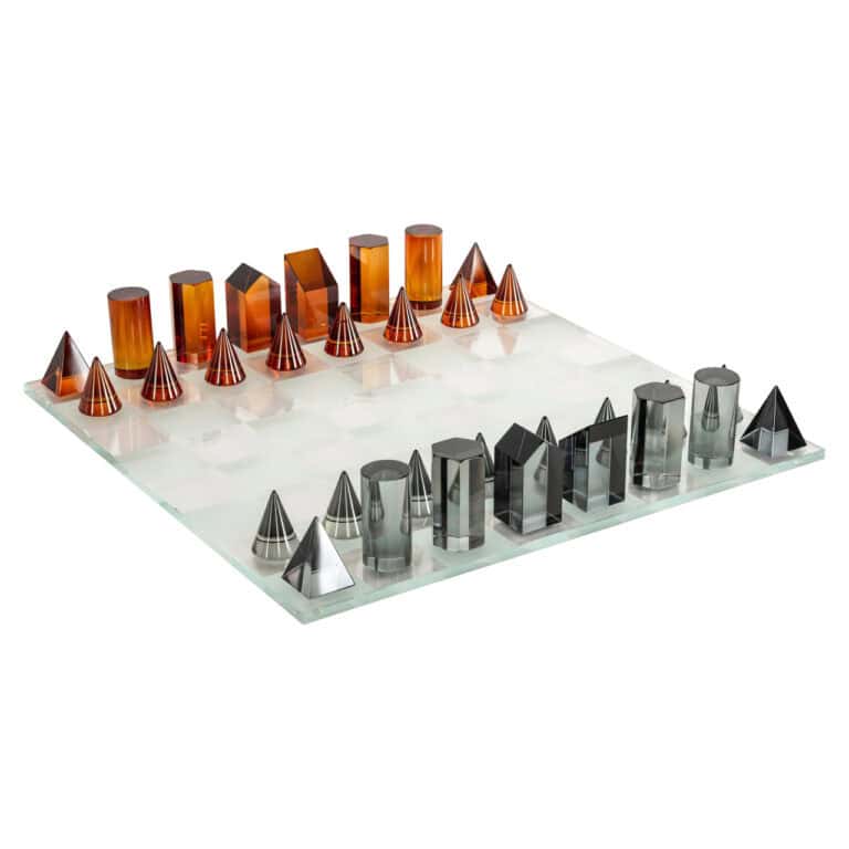 Decoratief spel Zyenna bruin met geometrische vormen voor interieurdecoratie.