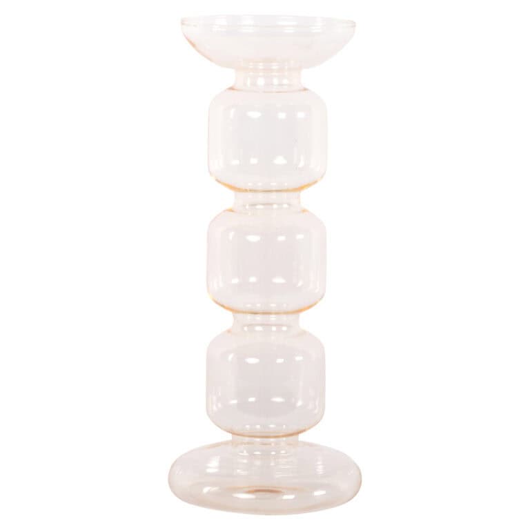 Elegante Rabia amber kandelaar, handgemaakt en uniek design.