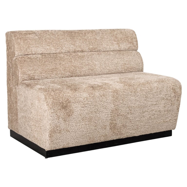 Eetkamerbank Delia in beige stof, op maat gemaakt voor comfort en stijl.