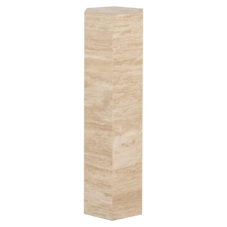 Vespin beige pilaar, elegante interieuraccessoire van natuursteen.