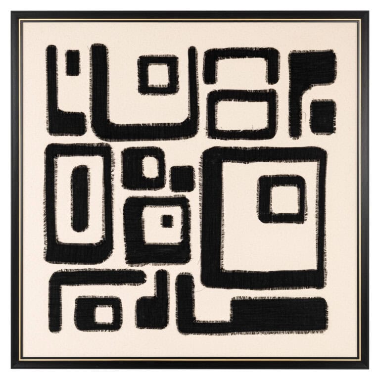 Œuvre d'art murale abstraite moderne en noir et blanc pour la décoration d'intérieur.