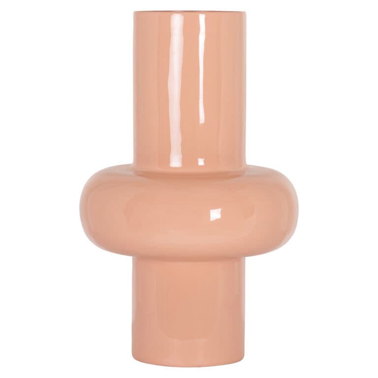 Vase en céramique rose saumon, design moderne, Richmond Interiors.