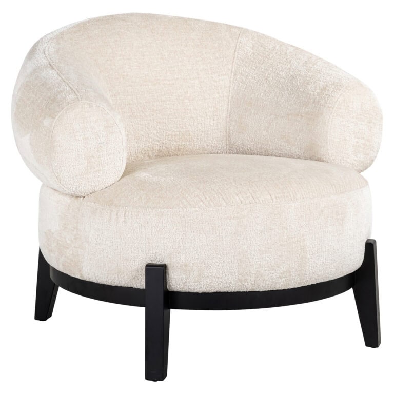 Montana fauteuil « Chaise » avec revêtement beige et pieds noirs.
