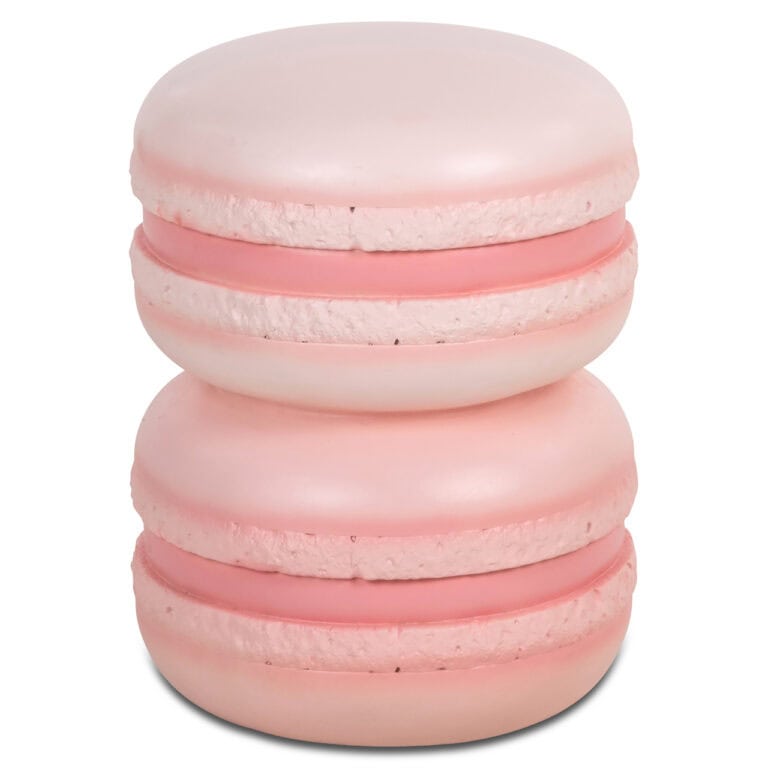 Des macarons roses servant de table d'appoint pour la décoration d'intérieur.