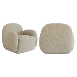 Roxy -Lodge Beige lounge chair with soft upholstery and comfortable armrests.