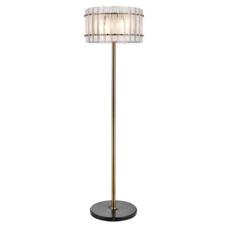 Élégant lampadaire « Feline » avec une finition bronze et des détails d'époque.