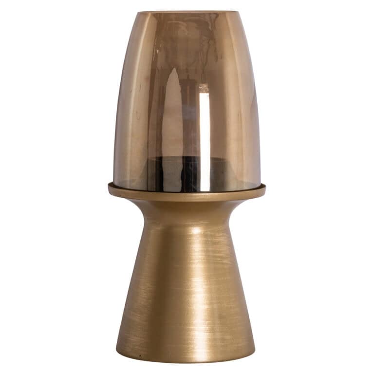 Brushed gold Lampe ouragan Danea, un design compact, élégant et moderne.