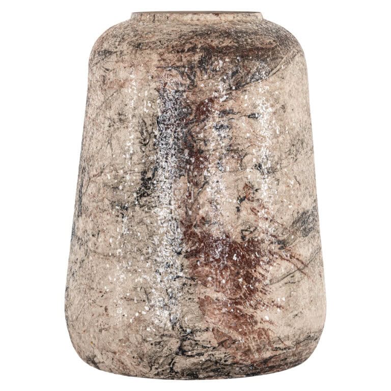 Grand vase Dena beige, à la texture naturelle et au charme rustique.