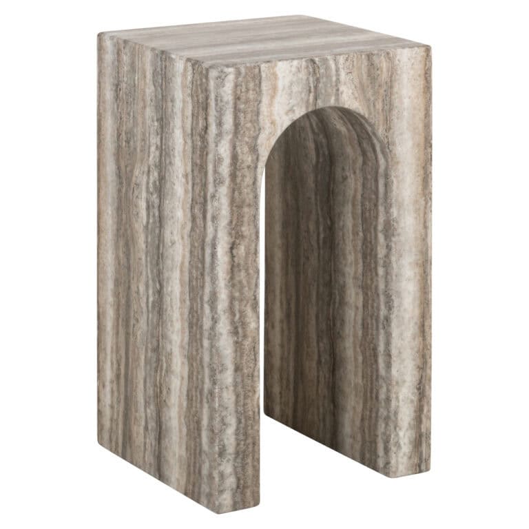 Table d'appoint Dulce grey d'Richmond Interiors , aspect pierre naturelle.