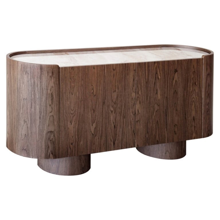 Élégant buffet Callahan en bois, doté de 2 portes , finition marron.
