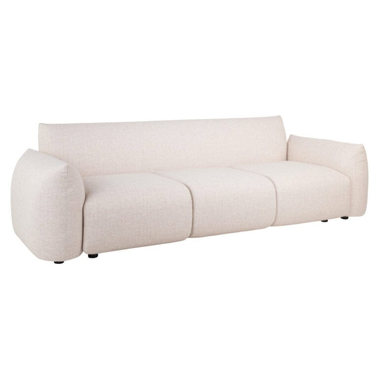 Banc d'extérieur Dawson de luxe, en tissu alpin beige, pour le jardin ou la terrasse.
