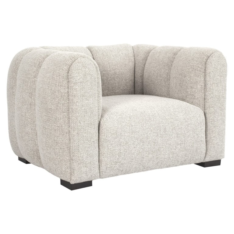 Salon de luxe « Chaise Novaro» dans des tons naturels, pour un intérieur moderne.