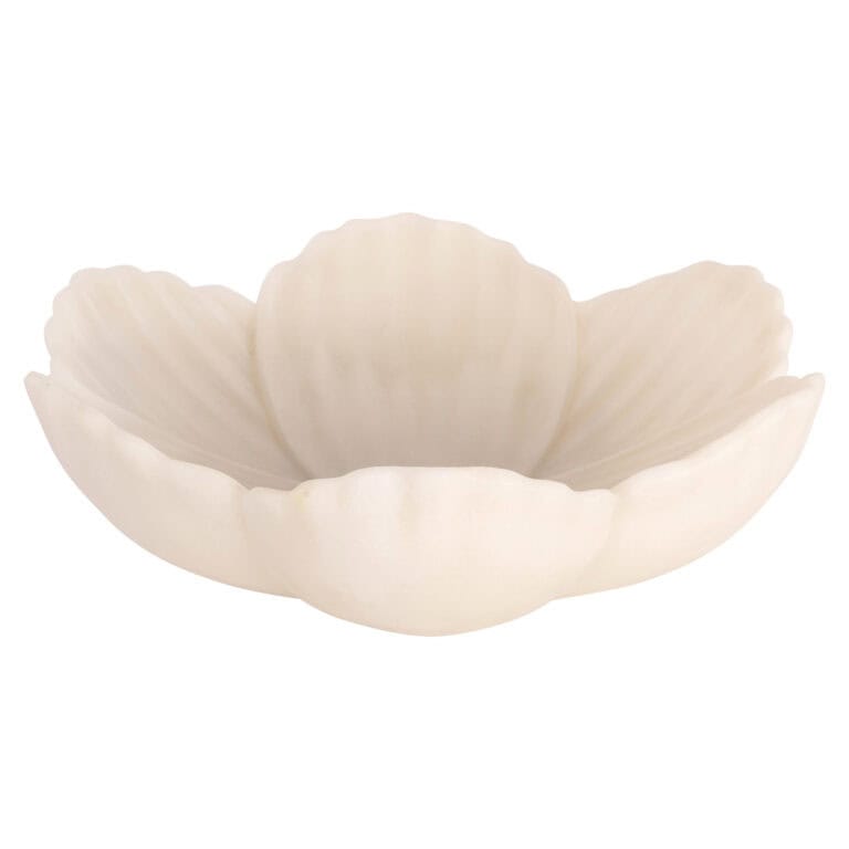 Xena blanche « Bol » en forme de fleur, au design élégant et moderne.