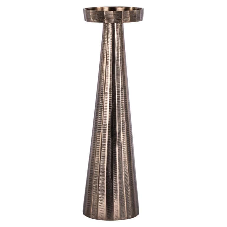 Bougeoir Evola en bronze, design moderne, décoration élégante.