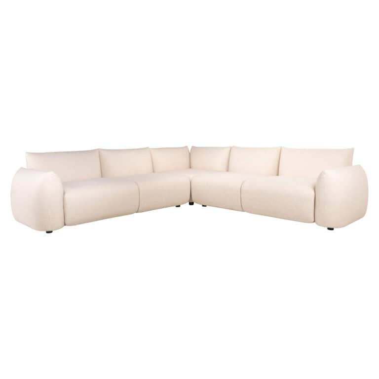 Canapé d'angle alpin beige de luxe pour l'extérieur, moderne et confortable.