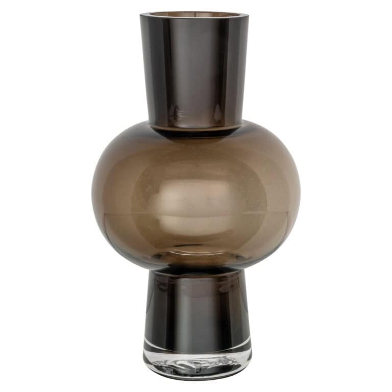 Vase Liora moderne, marron et noir, au design élégant.