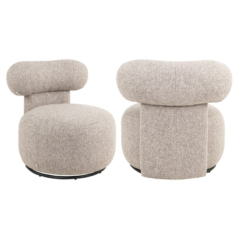 Chaise e lounge moderne Kaya, couleur brun cayenne, avec fonction pivotante.