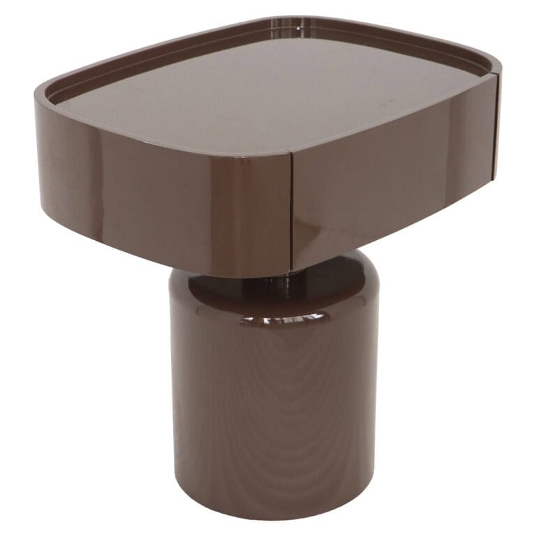Chevet e moderne « Romee Chestnut » avec socle rond et tiroir.