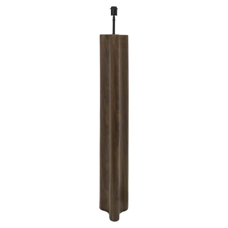 Lampadaire Jamy en bois de noyer avec fixation au plafond noire.
