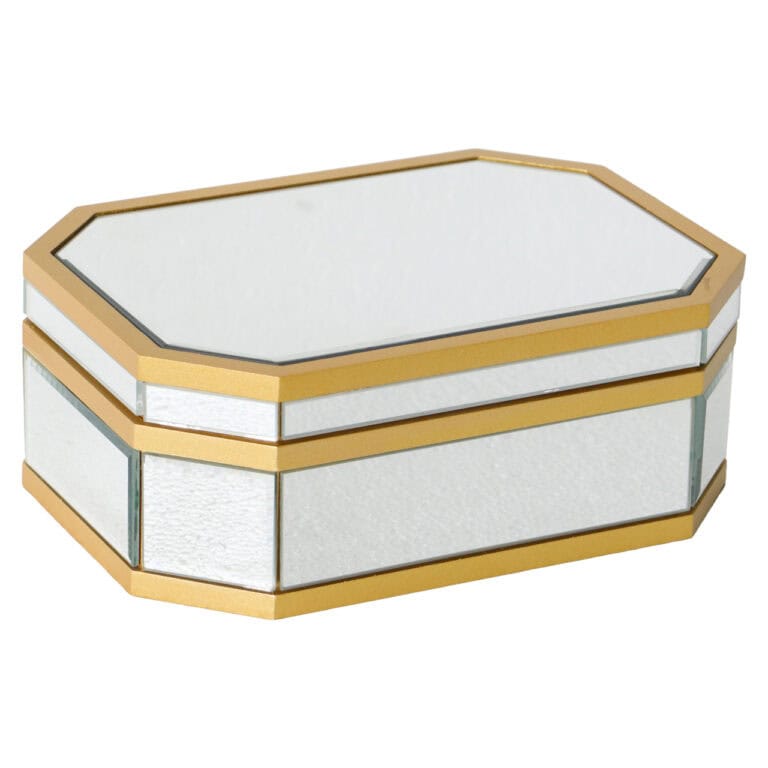 Élégante boîte de rangement en argent « Penny » pour bijoux et petits accessoires.