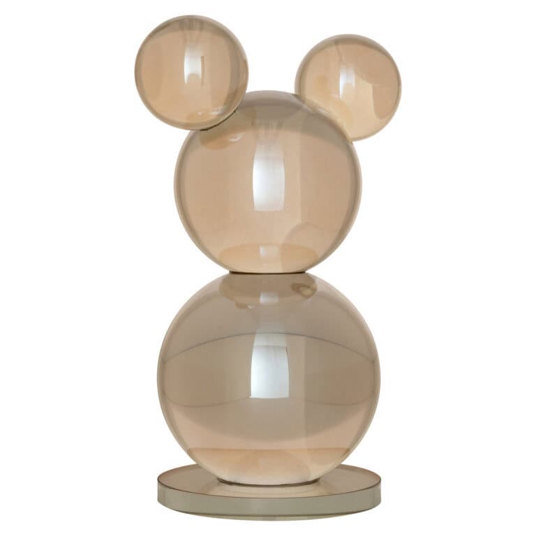 Objet décoratif « Ted » Champagne , en verre, aux formes arrondies et doté d'un socle miroir.