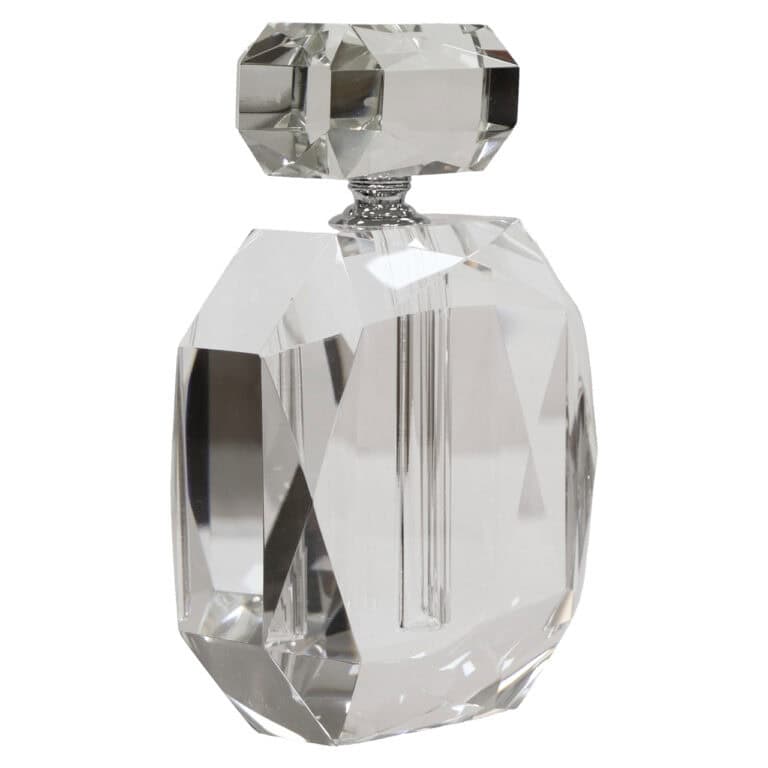 Bouteille en verre transparent, objet décoratif pour l'intérieur.