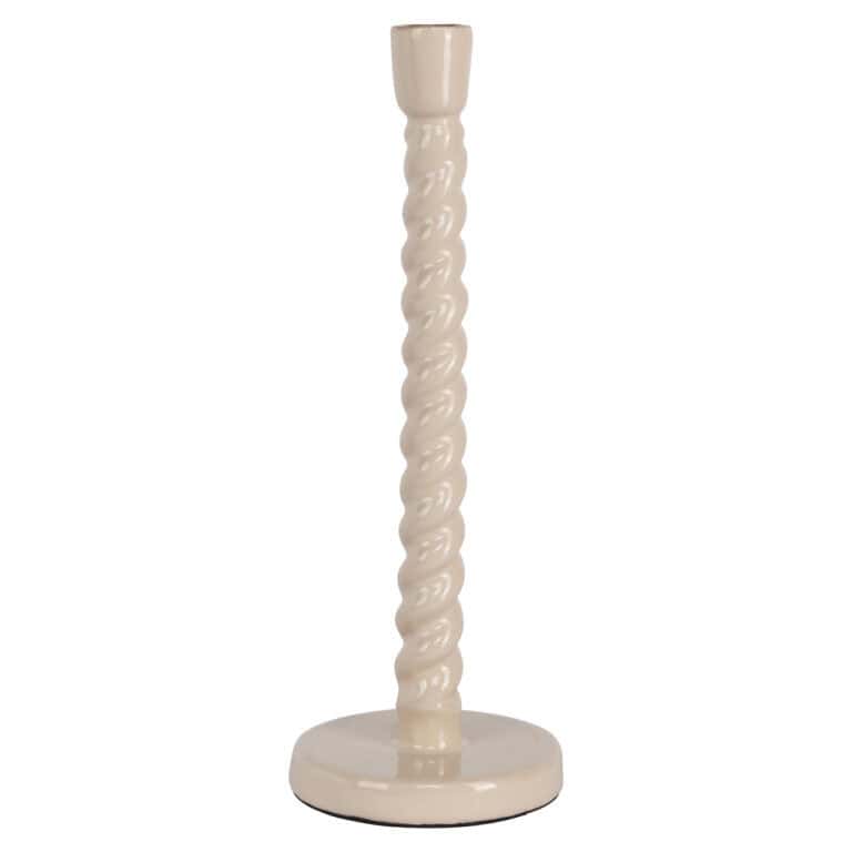 Elegante weiße „ Kerzenhalter “ Nena „ tapioca “ in kleiner Ausführung zur Innendekoration.
