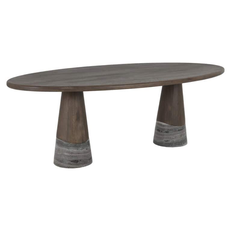 Harper -Esstisch in der Farbe „Smoked Charcoal“, modernes Design für Esszimmer.