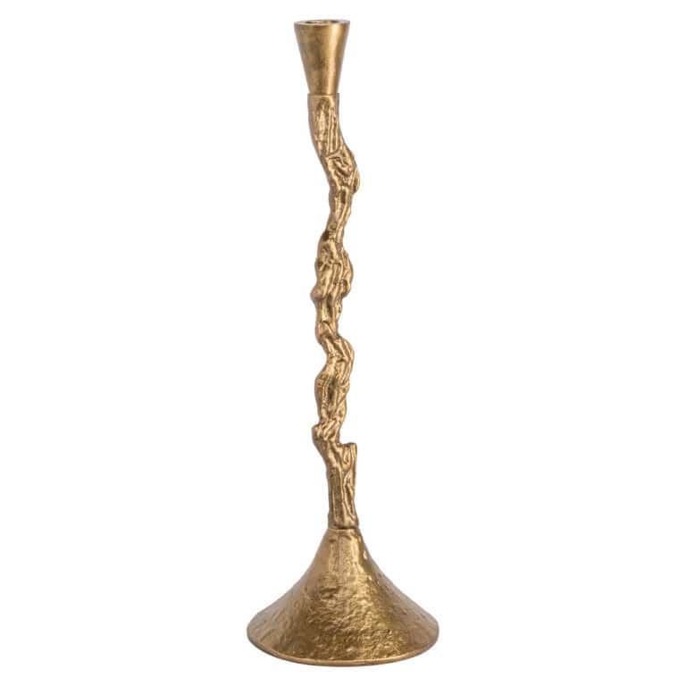 Bougeoirs antique de couleur bronze, aux formes naturelles uniques.
