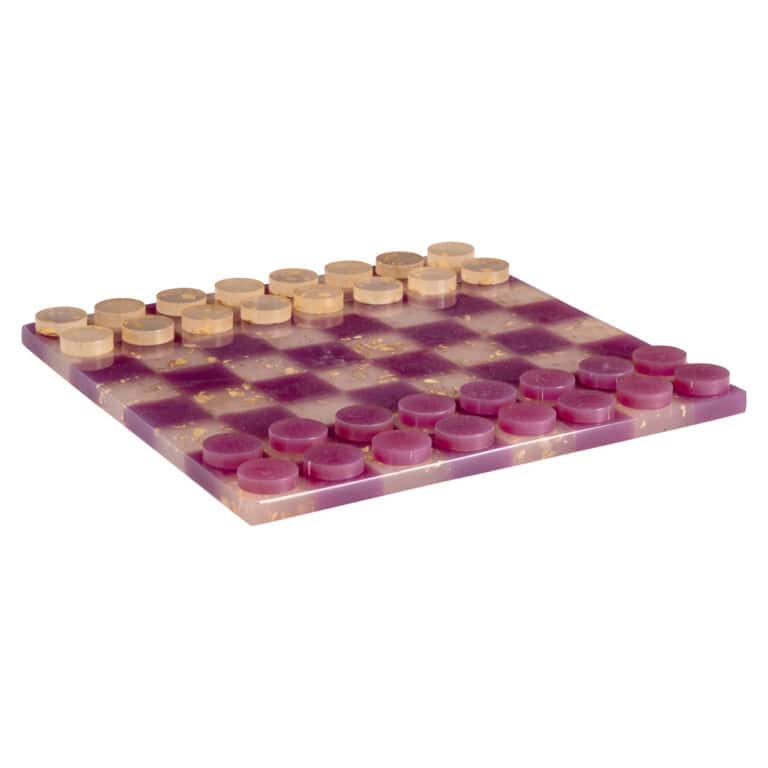 Decoratief spel met violet en beige speelstenen voor interieurdecoratie.