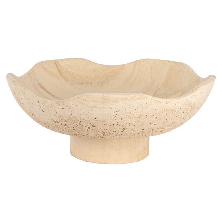 Elegant beige schaal van natuursteen voor interieurdecoratie.