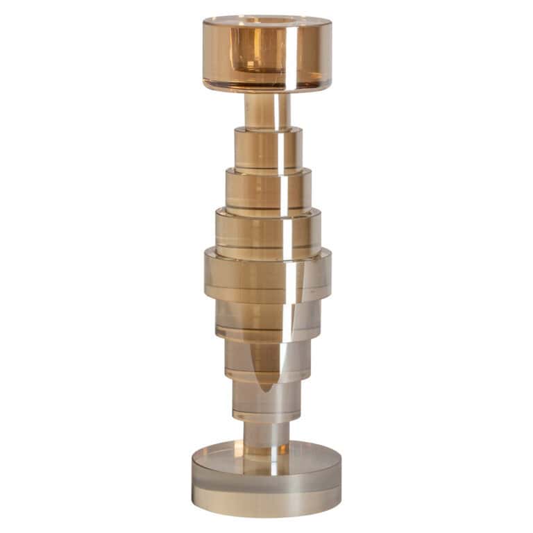 Kandelaar Bryn Champagne klein, modern design, goudkleurig, decoratief voor interieur.