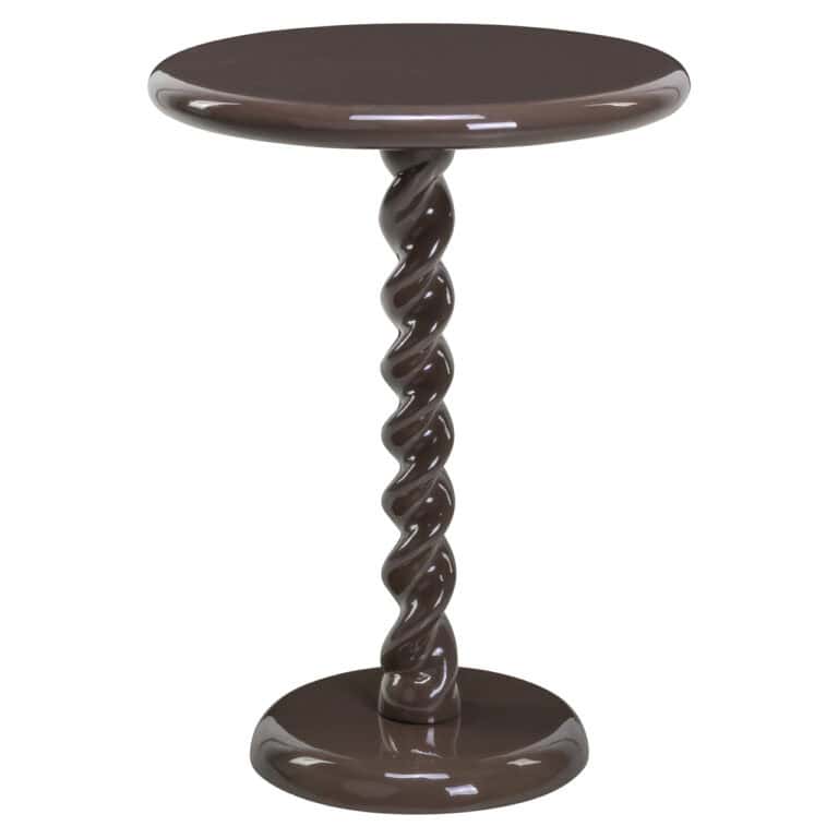 Elegant side table in a Chestnut finish with a turned leg.