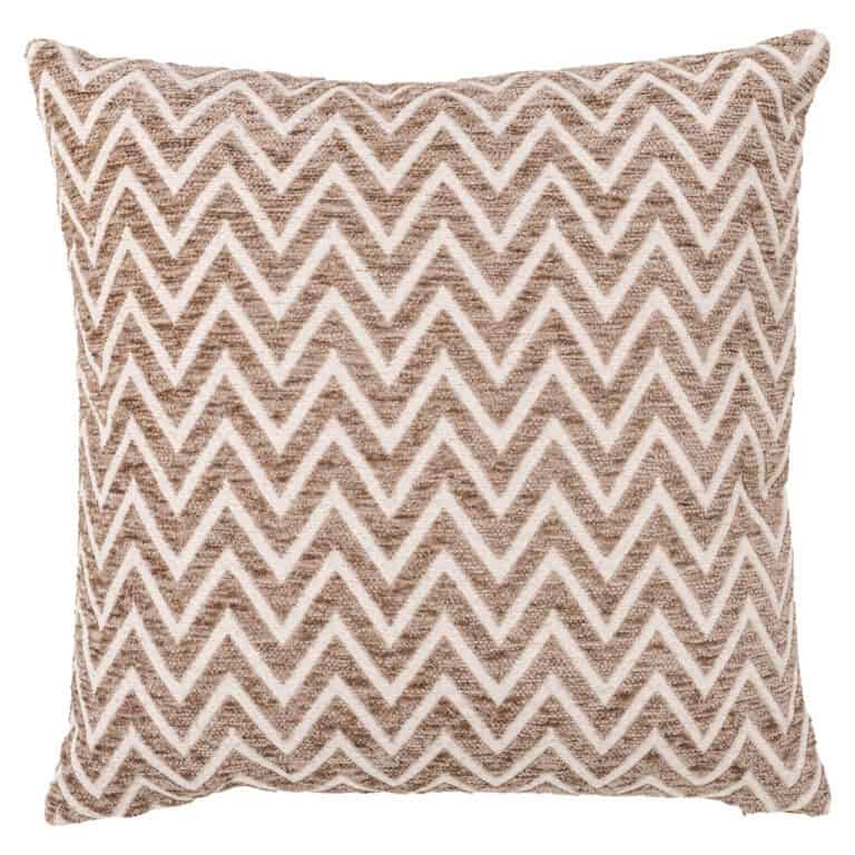 Decorative " Cushion " in sand color with a chevron pattern for interior design.