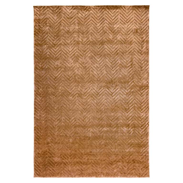 Velvet vloerkleed Velay Coffee 200x300 in woonkamer.