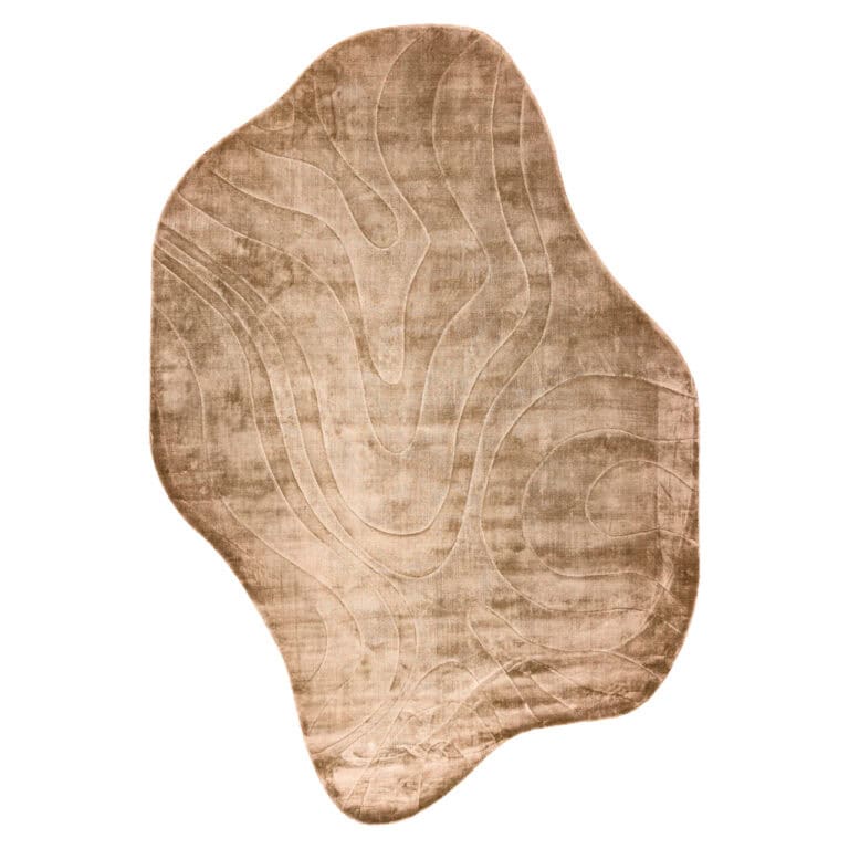 Beige vloerkleed Metz met organisch ontwerp, 240x350 cm, voor moderne interieurs.