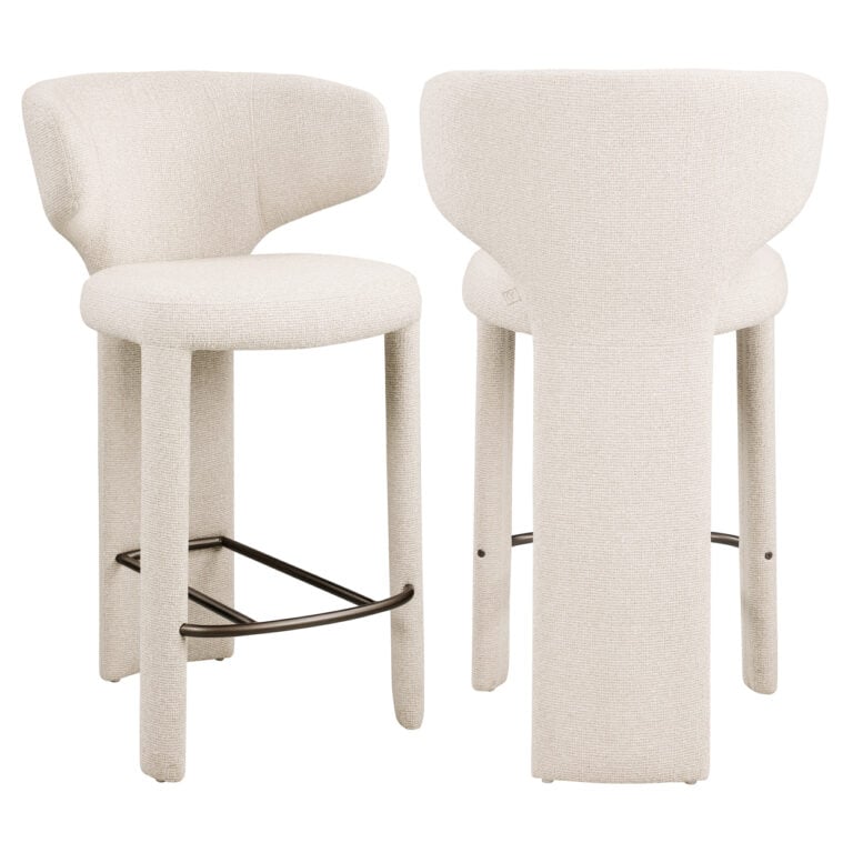 Elegante beige counterstoel Viola biscotti met comfortabele rugleuning.