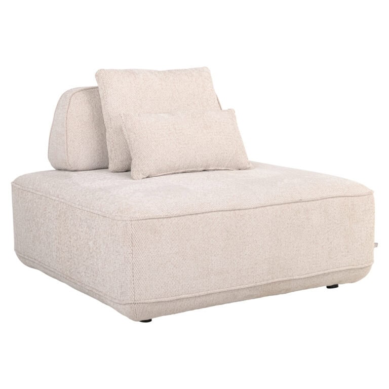 Bank Tudor natuurlijke fauteuil met losse rugkussens voor comfort.
