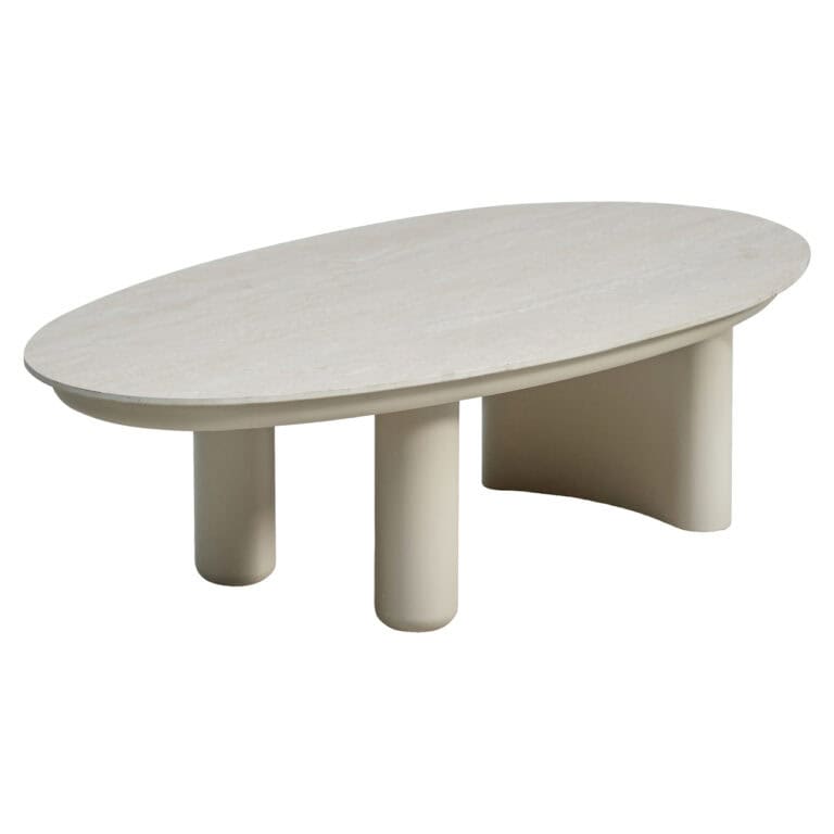 Moderne beige Vêndome salontafel voor buiten, strak design en duurzame materialen.