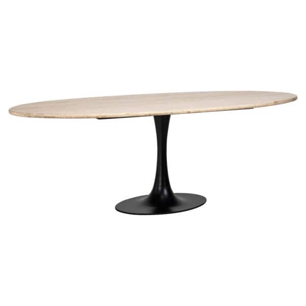 Modern black Hampton oval dining table, 230, for stylish dining rooms.
