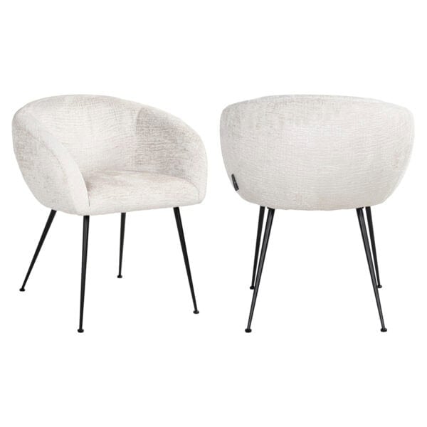 Ruby  Chaise « Cream Lounge » avec revêtement blanc et pieds noirs.