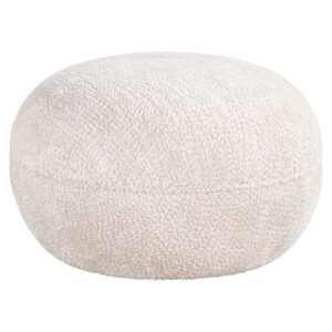 Luxuriöser cremefarbener Pouf „ Jace “ für ein stilvolles Wohnzimmer.